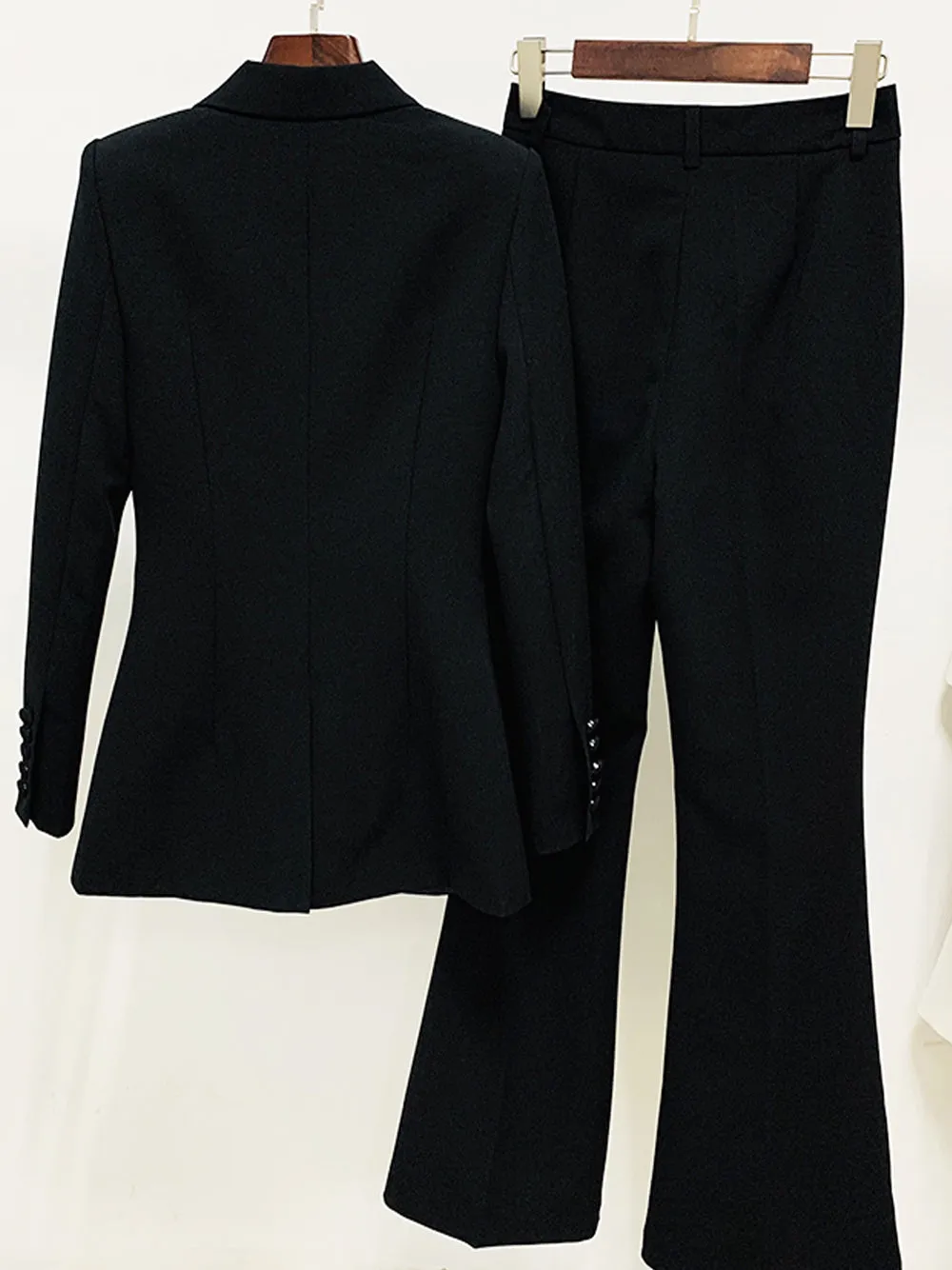 NAOMA Blazer & Flared Pants Set in Black