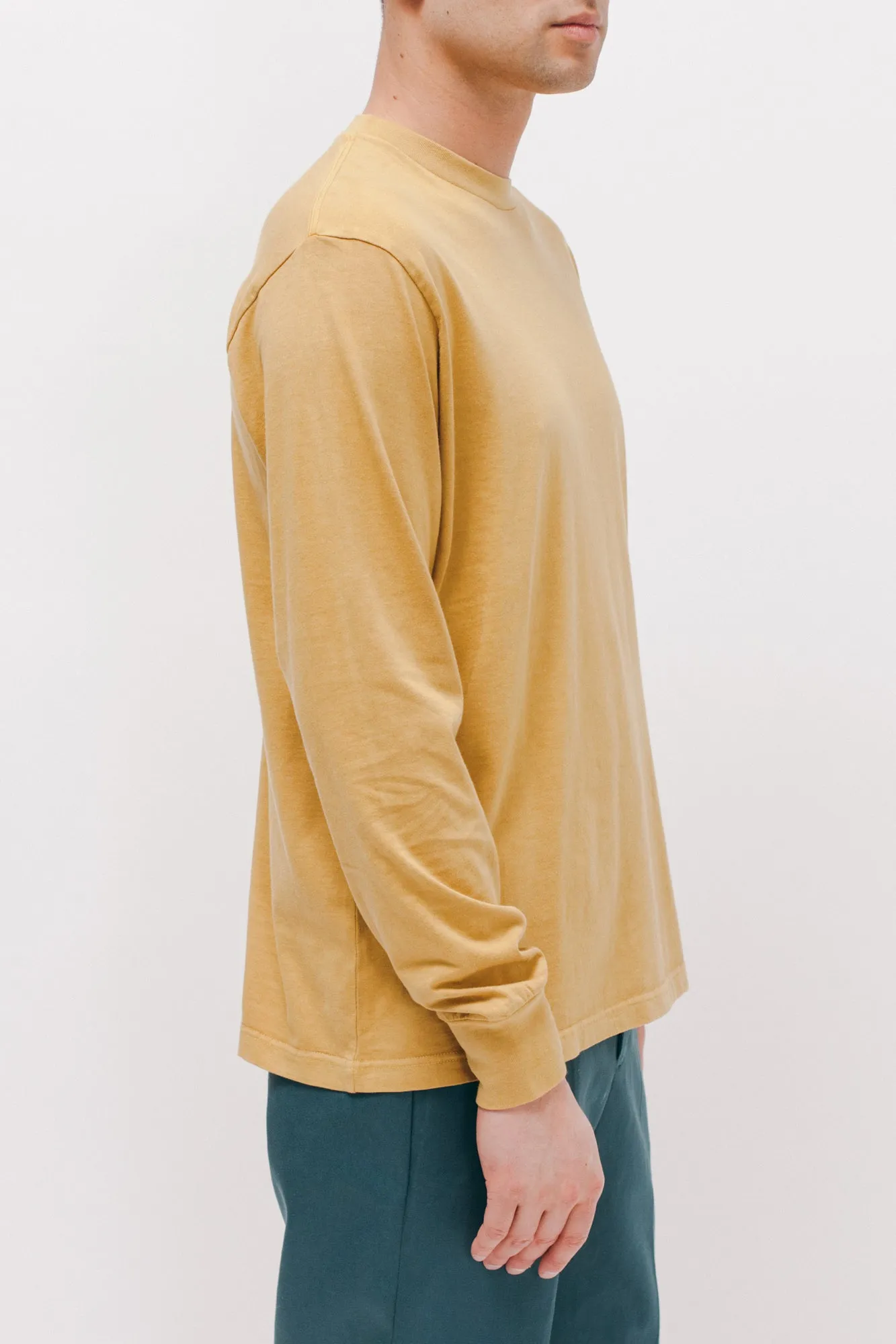 Natural Dyed Block L/S Jersey - Mustard