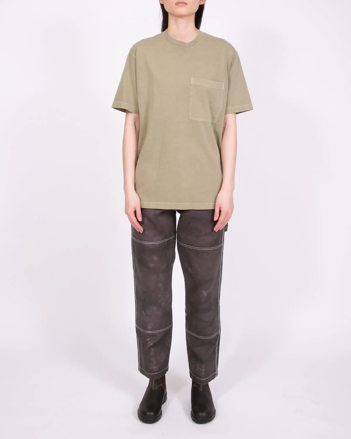 Natural Dyed Block SS Jersey - Lichen