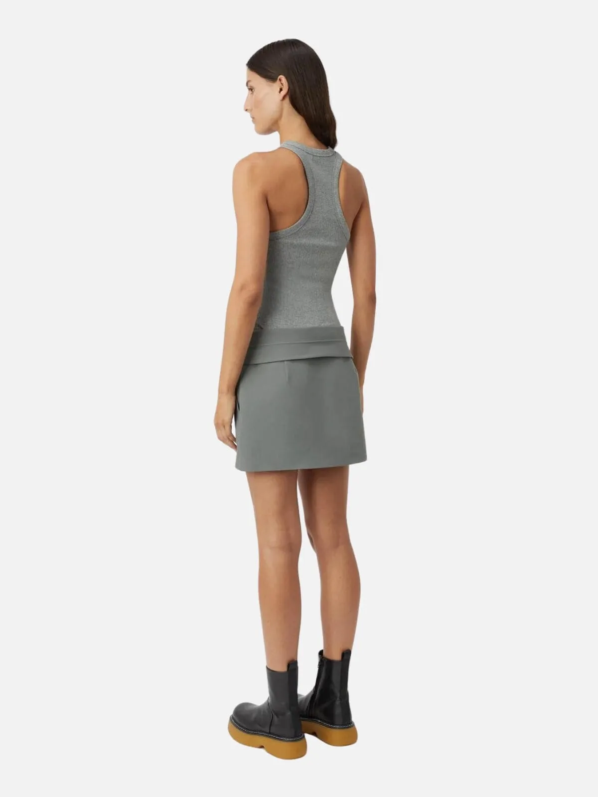 Nora Rib Tank - Grey Marle