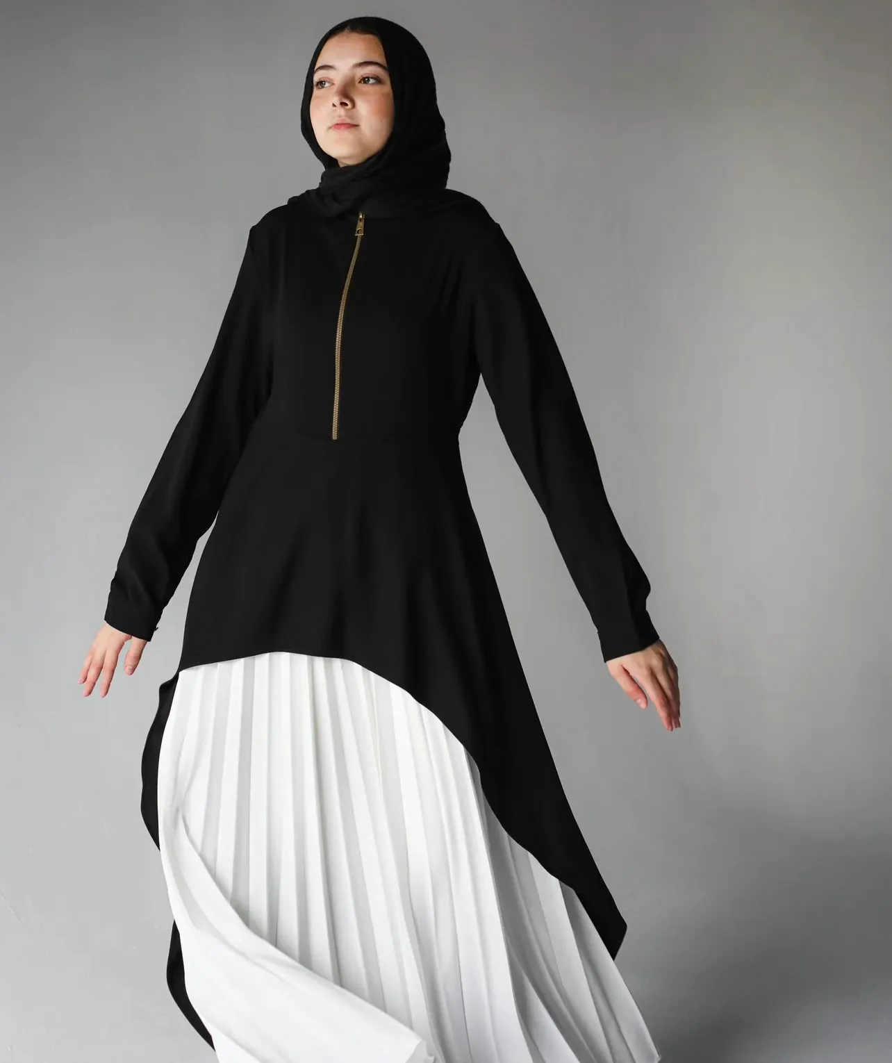 One piece ruffled abaya