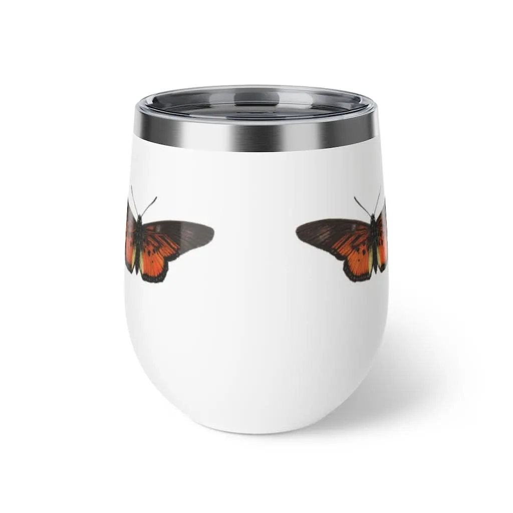 Orange Butterfly Copper Wine Tumbler