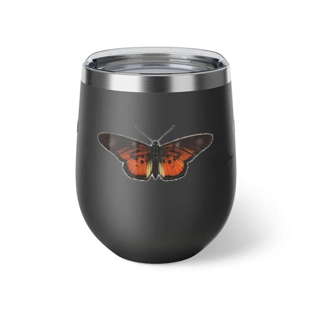 Orange Butterfly Copper Wine Tumbler