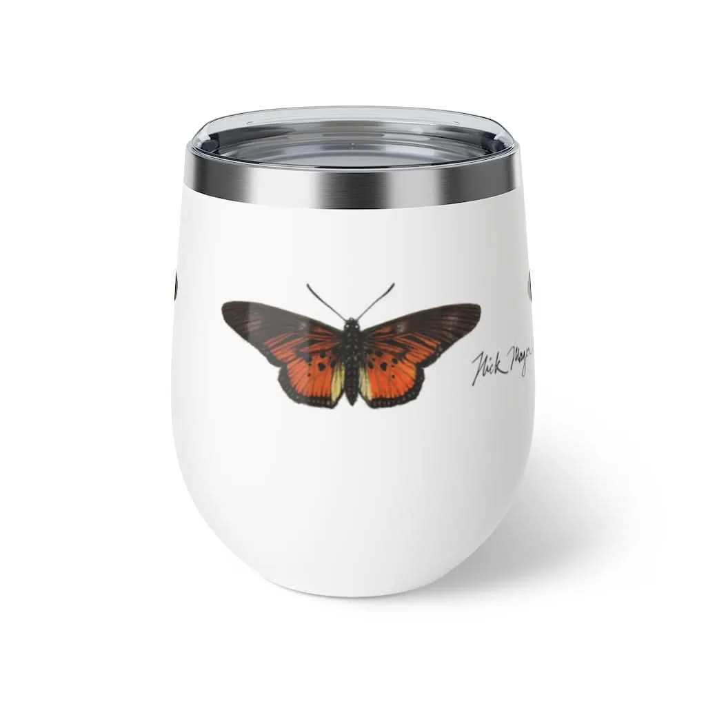 Orange Butterfly Copper Wine Tumbler