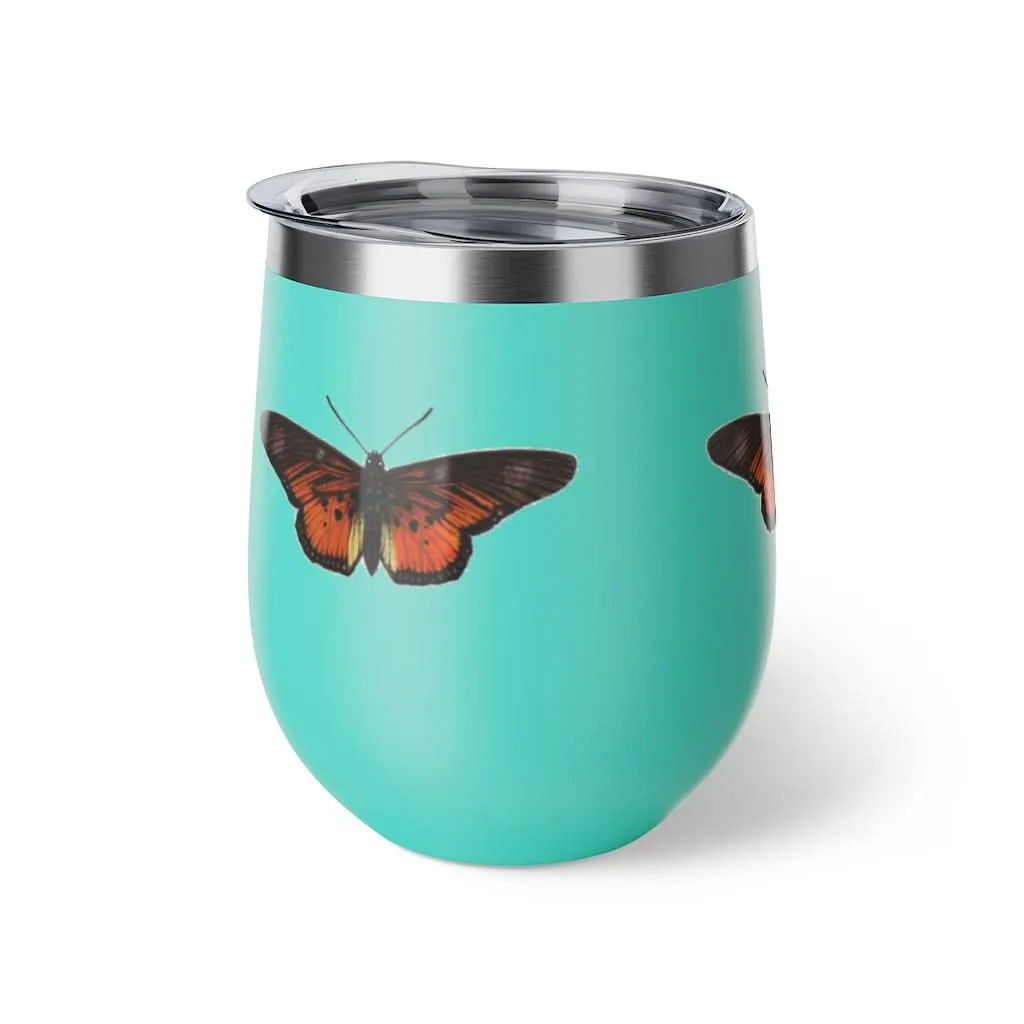 Orange Butterfly Copper Wine Tumbler