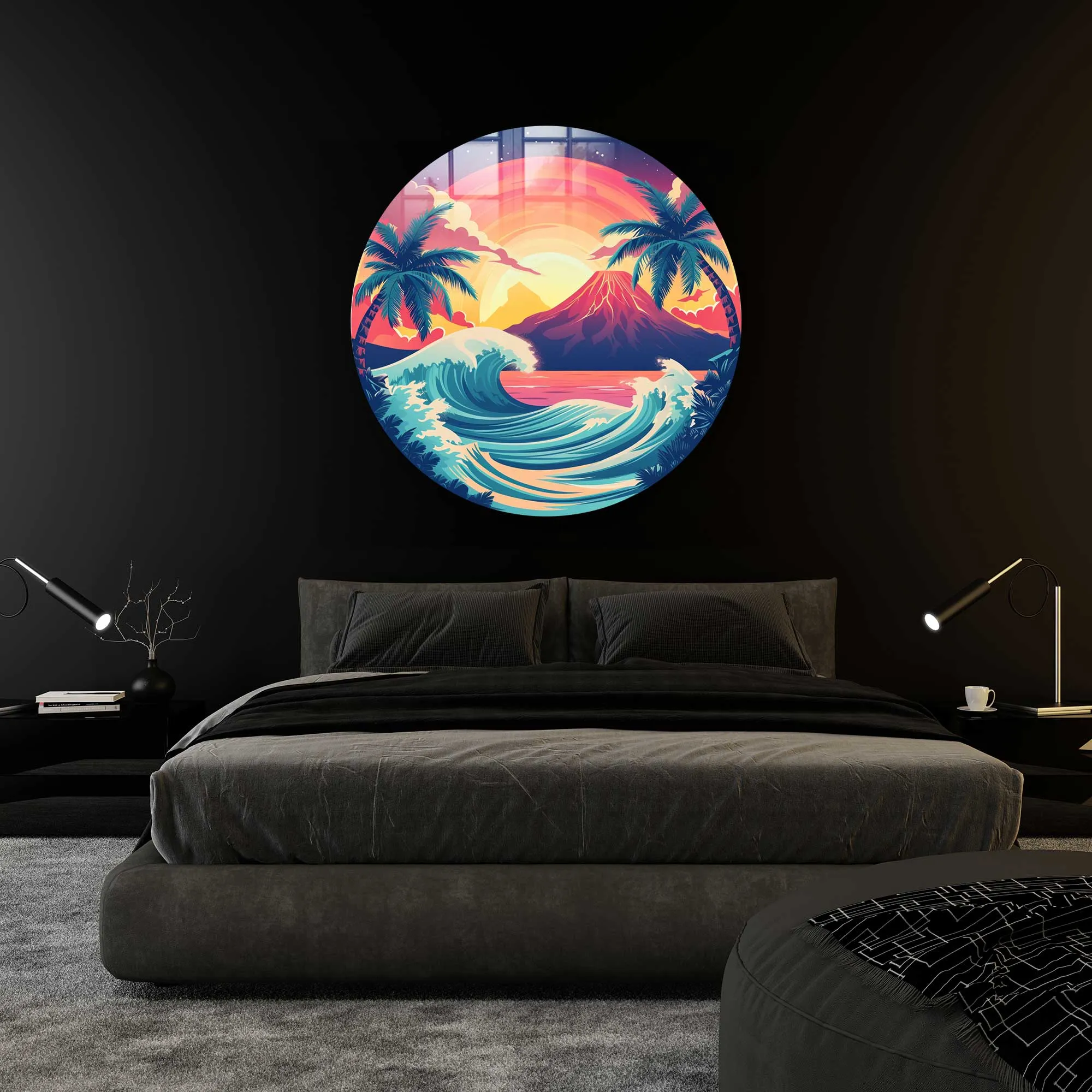 Perfect Sunset  - Rounded Glass Wall Art