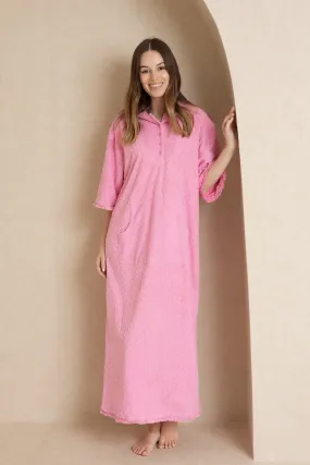 Pink Maxi Terry Dress