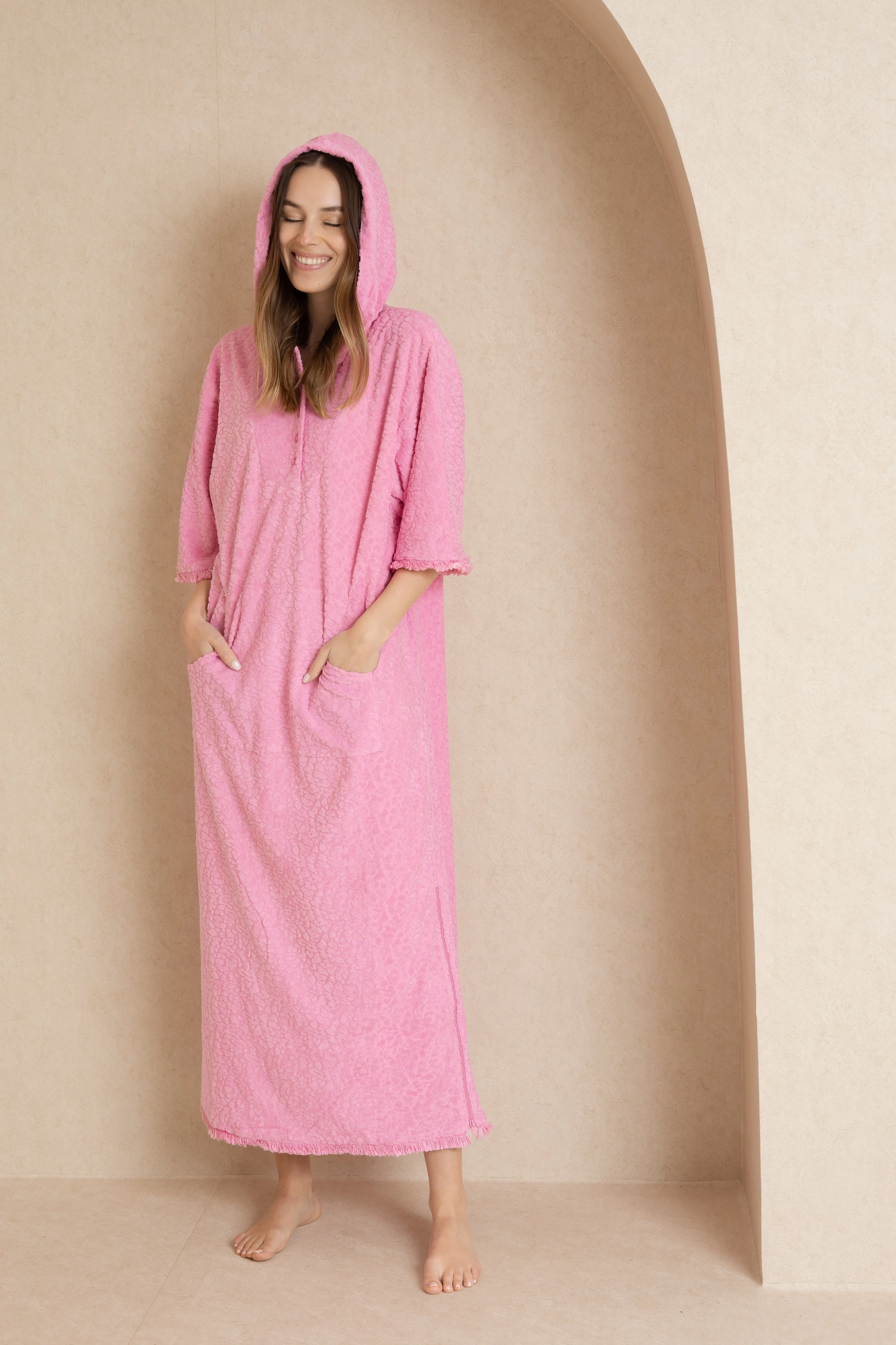 Pink Maxi Terry Dress