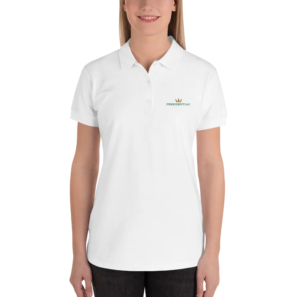 Presidential Crown  Women's Premium Polo Shirt Gildan 82800L Embroidered