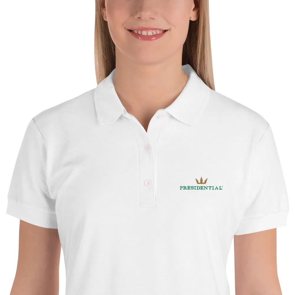 Presidential Crown  Women's Premium Polo Shirt Gildan 82800L Embroidered