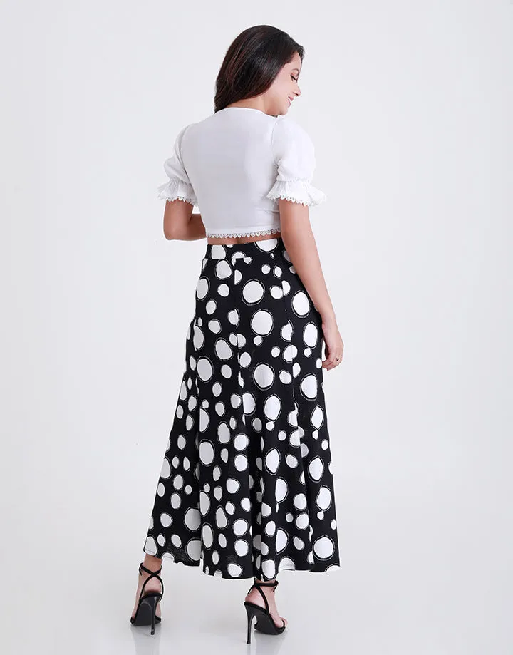 Printed 8 Piece Flared Skirt