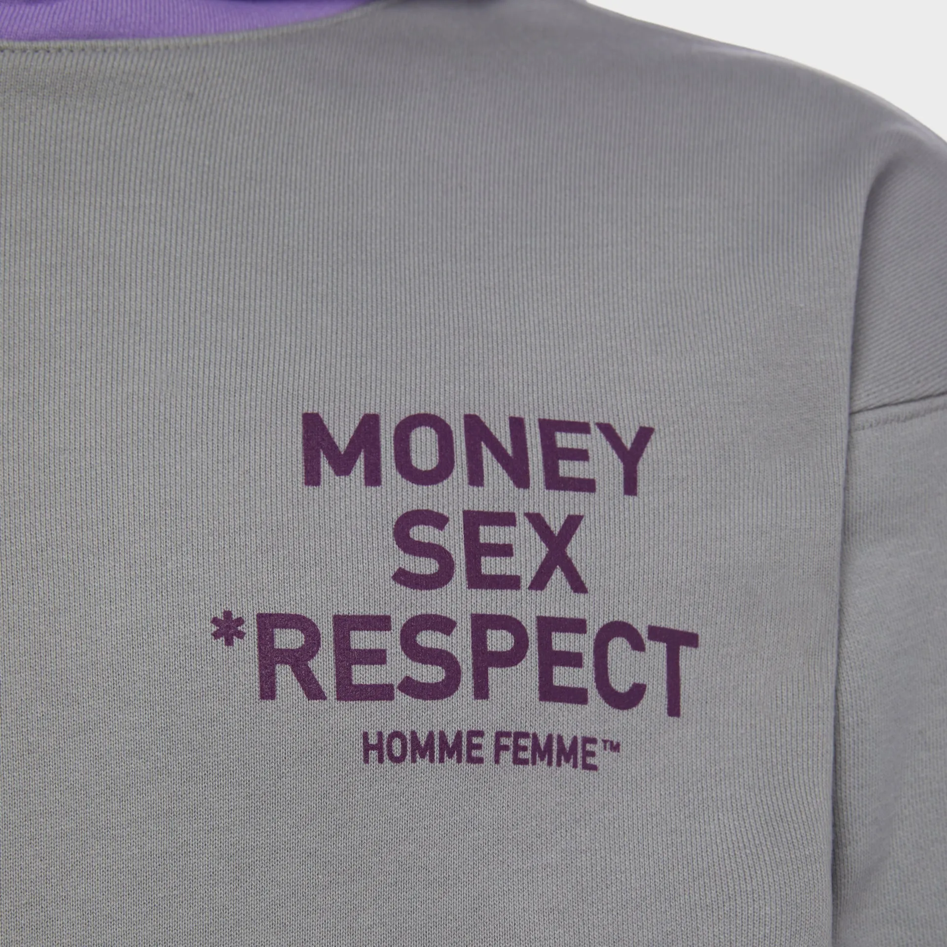 Respect Hoodie Gray and Purple