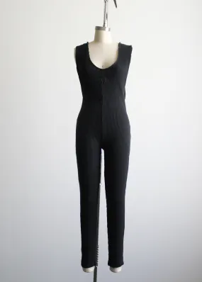 rib knit cotton athletic jumpsuit