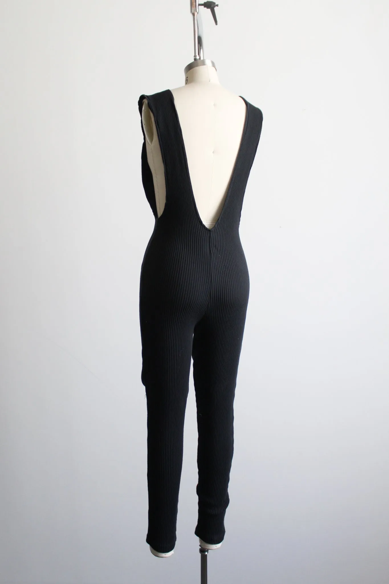 rib knit cotton athletic jumpsuit