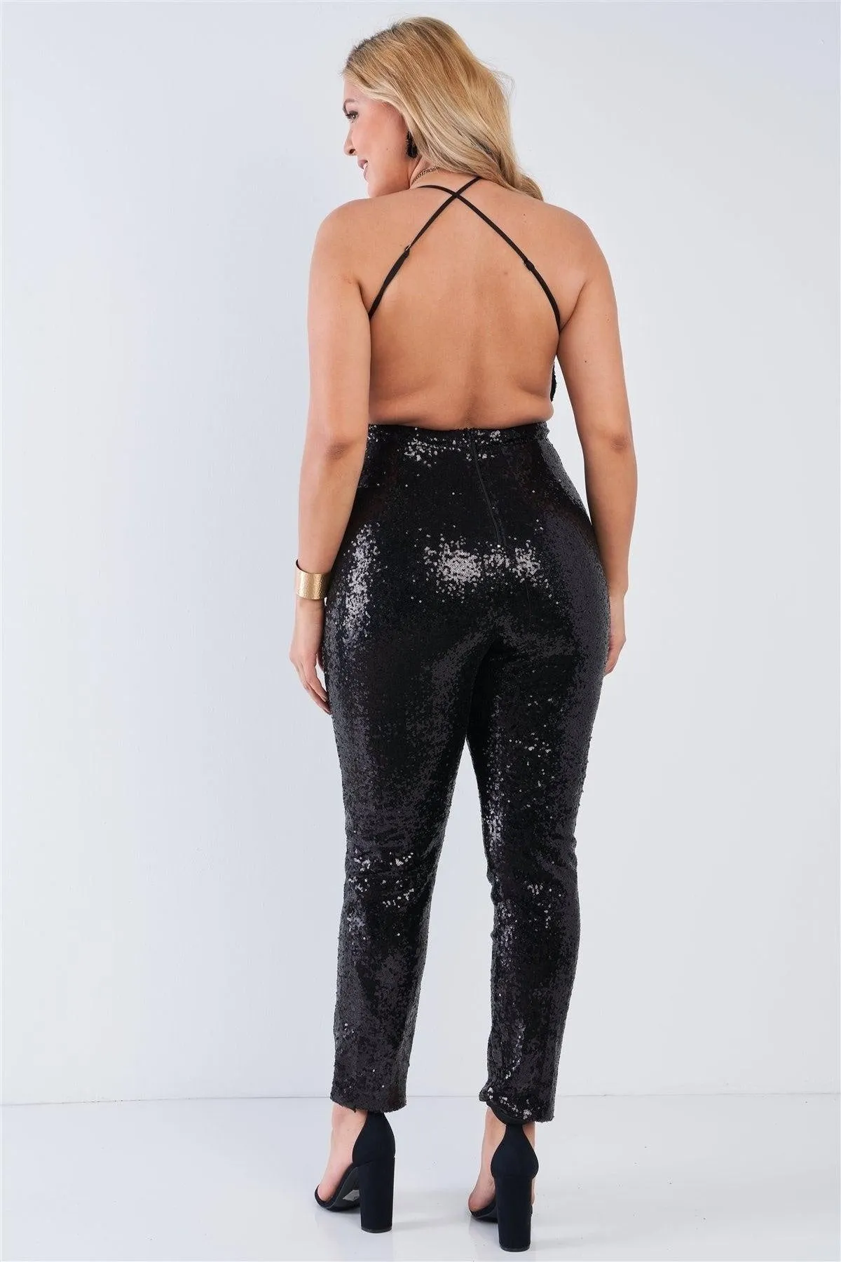 Royal Curves Black Sequin Jumpsuit