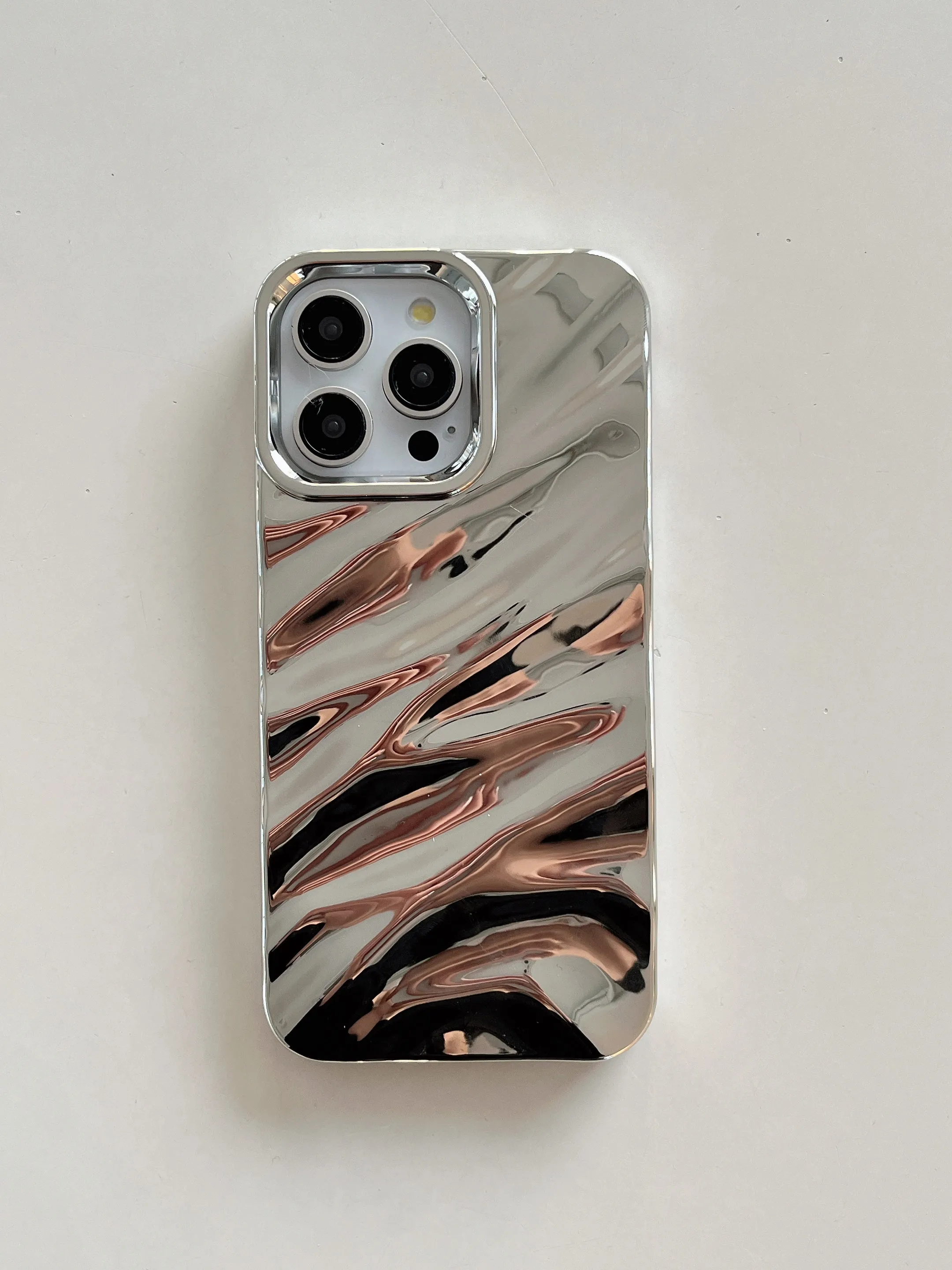 Silver And Gold Holographic iPhone Case With Anti Fall Bracelet