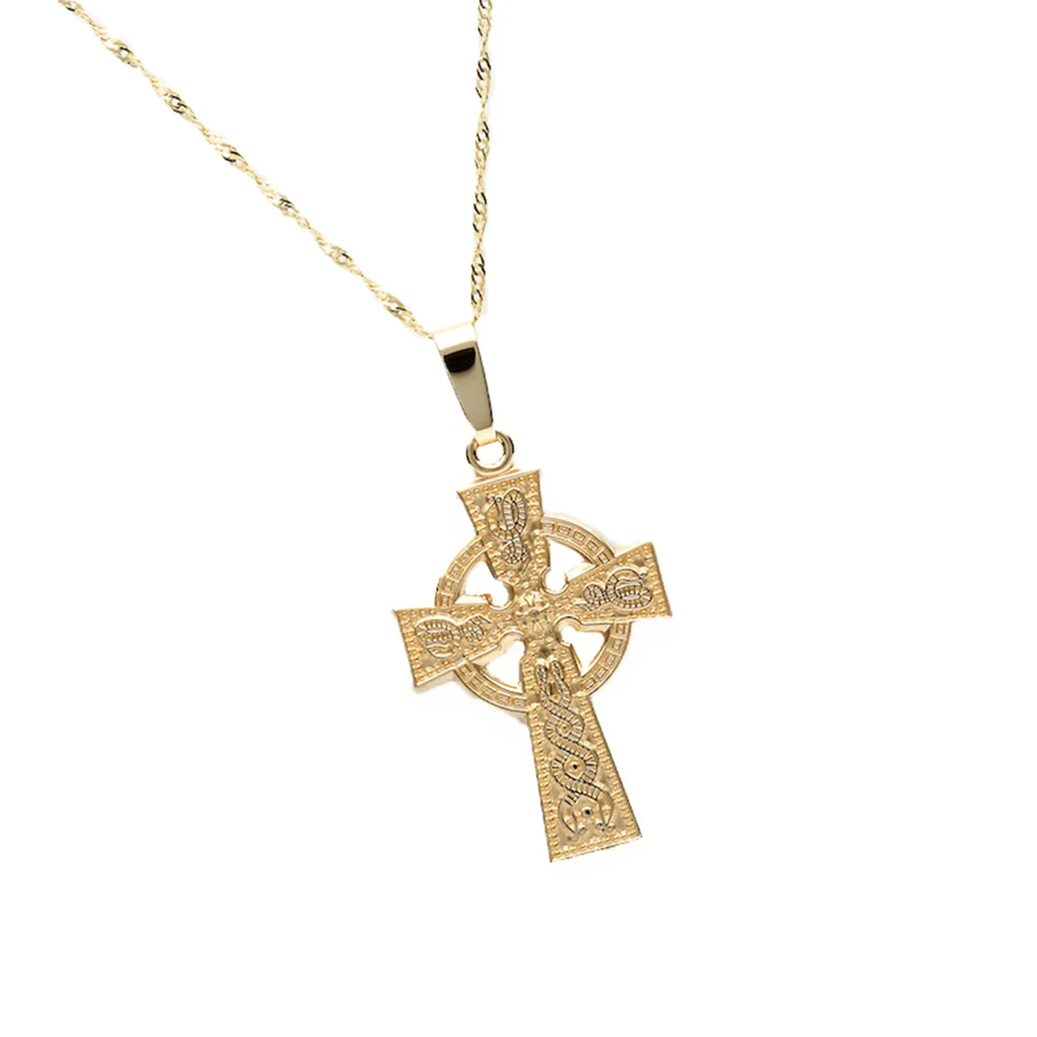 Small Arda Celtic Cross Pendant with Rare Irish Gold