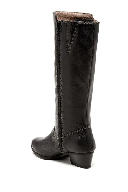 SOFFT Women's Rosie Snap Button Tall Leather Boot Black 7.5M