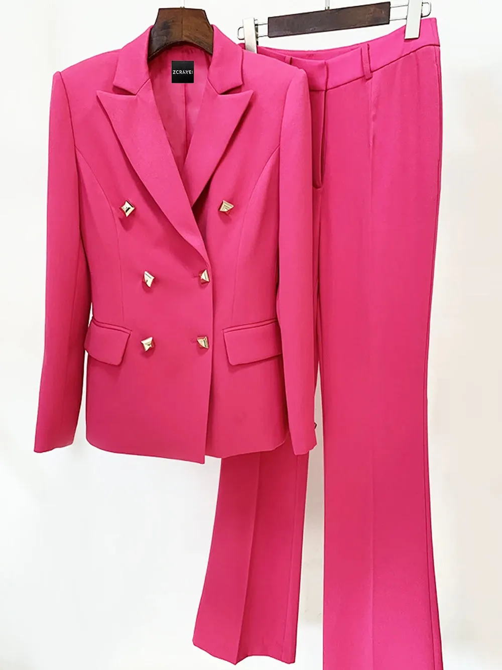 SSESY Double Breast Blazer & Flared Pants Set