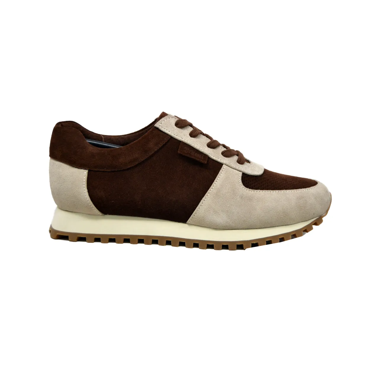 Surrey Brown & Bone Suede Sneakers - Stylish and Comfortable Footwear