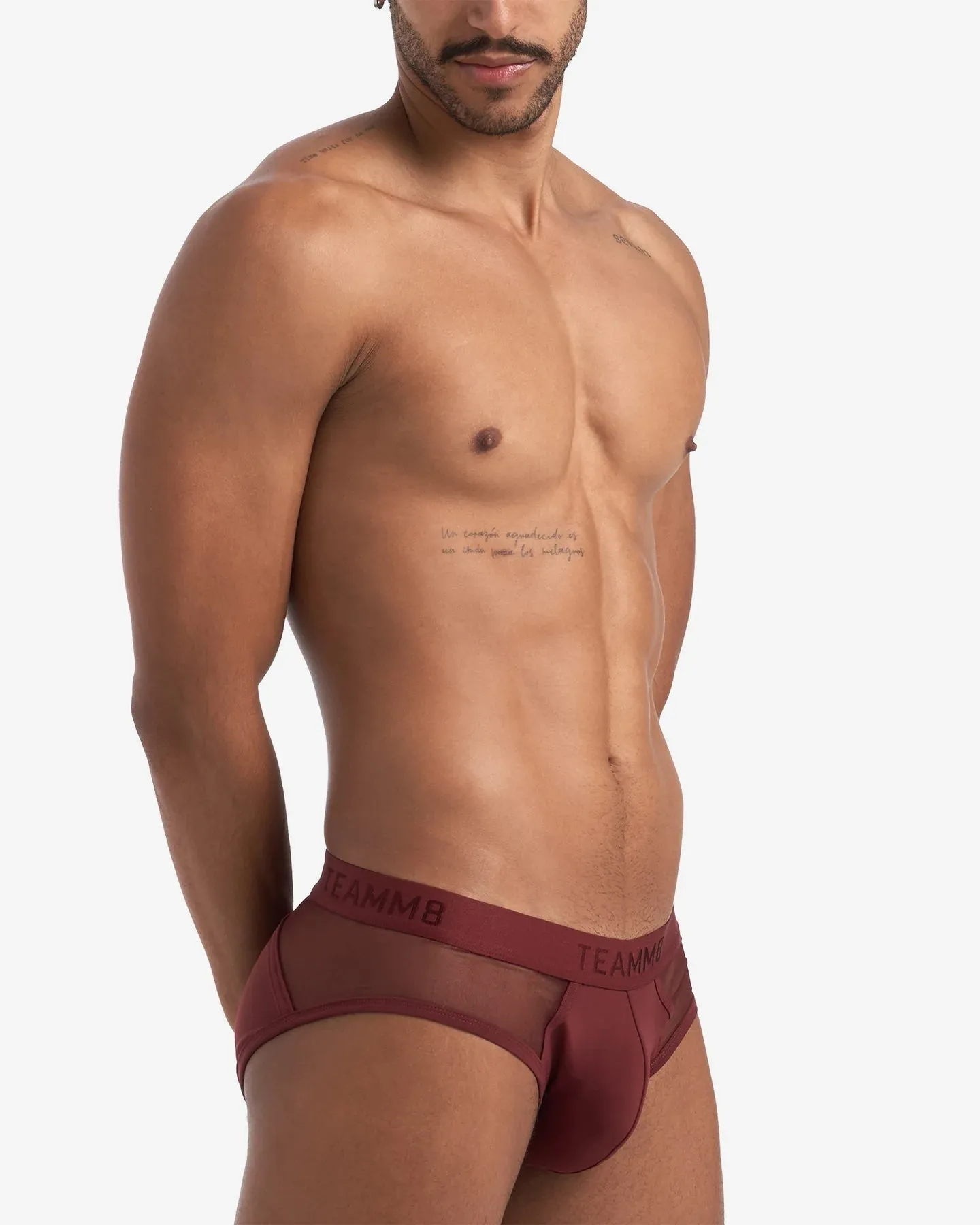 Teamm8 Score Sheer brief mesh port red