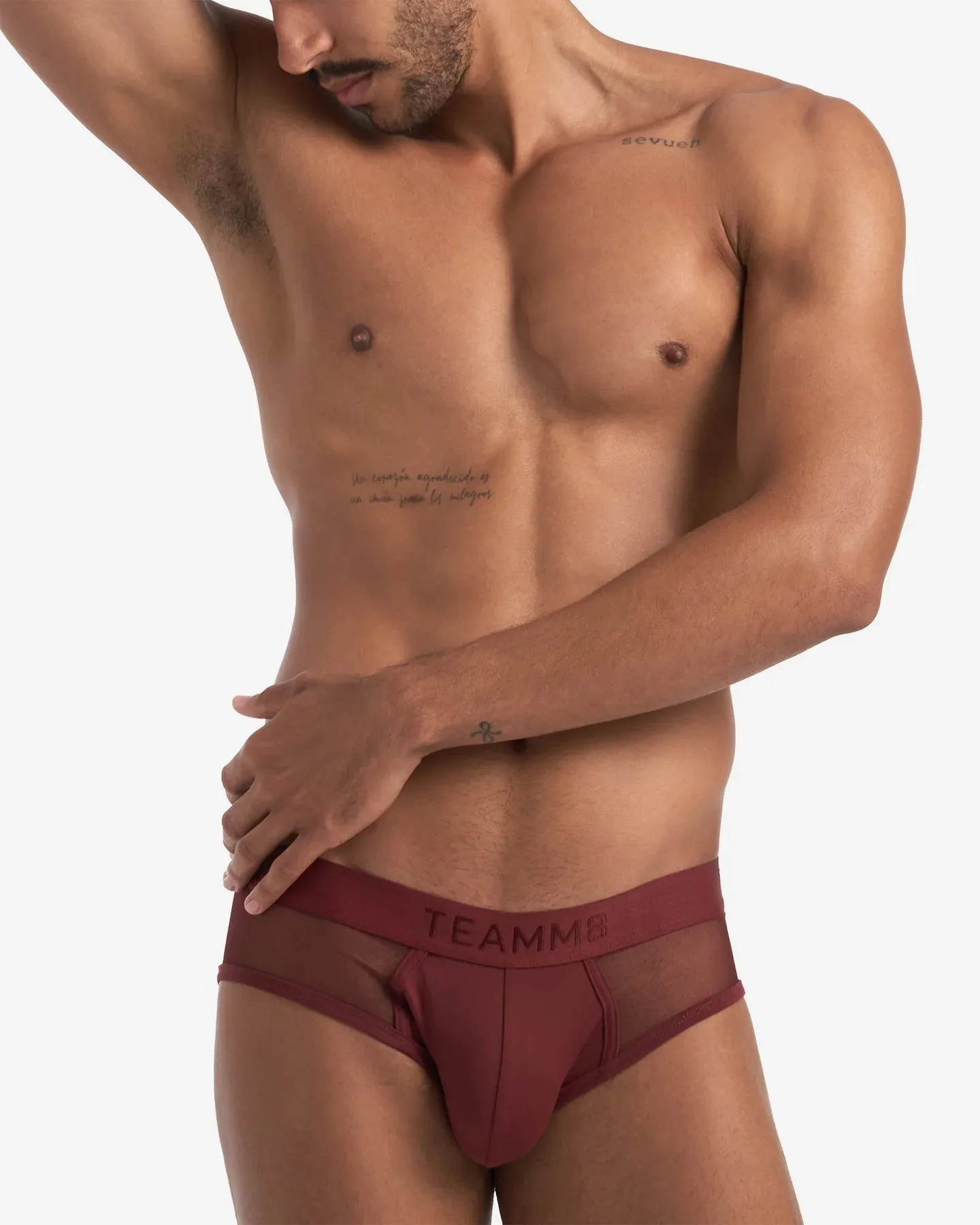 Teamm8 Score Sheer brief mesh port red