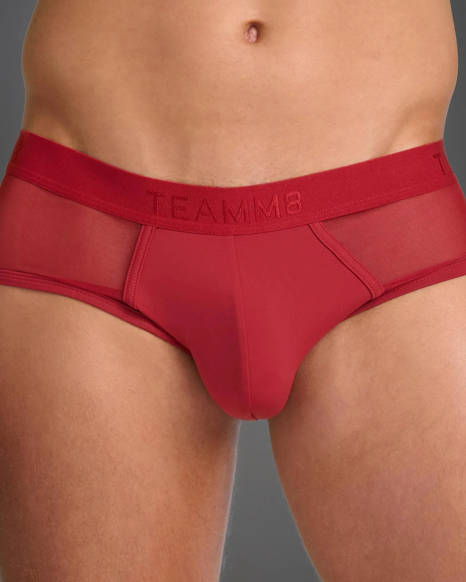 Teamm8 Score Sheer brief mesh red