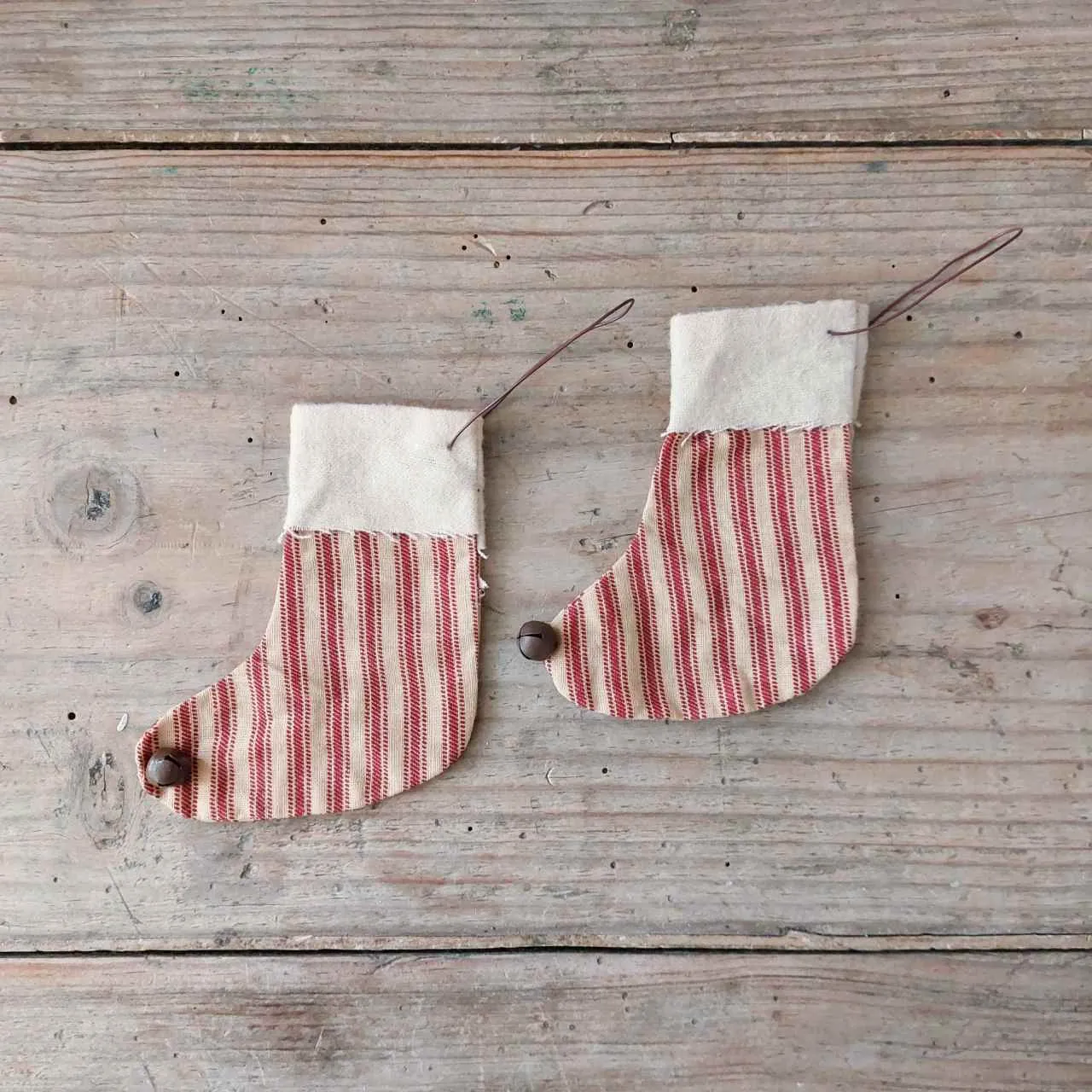 Ticking Stripe Stocking Decoration