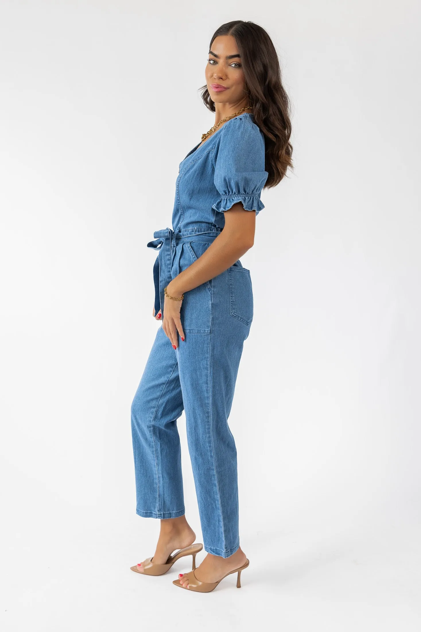 Tully Washed Denim Jumpsuit