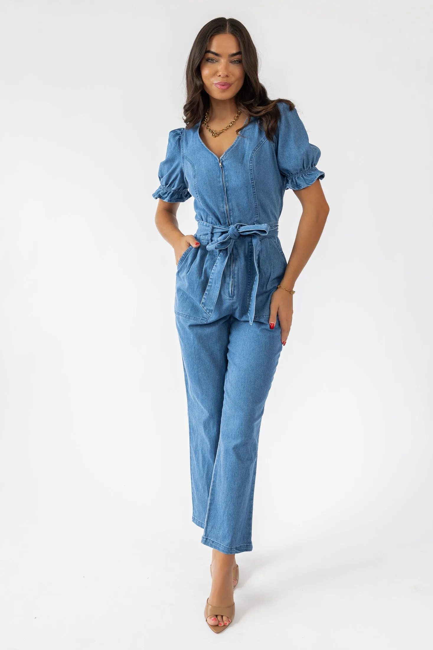 Tully Washed Denim Jumpsuit