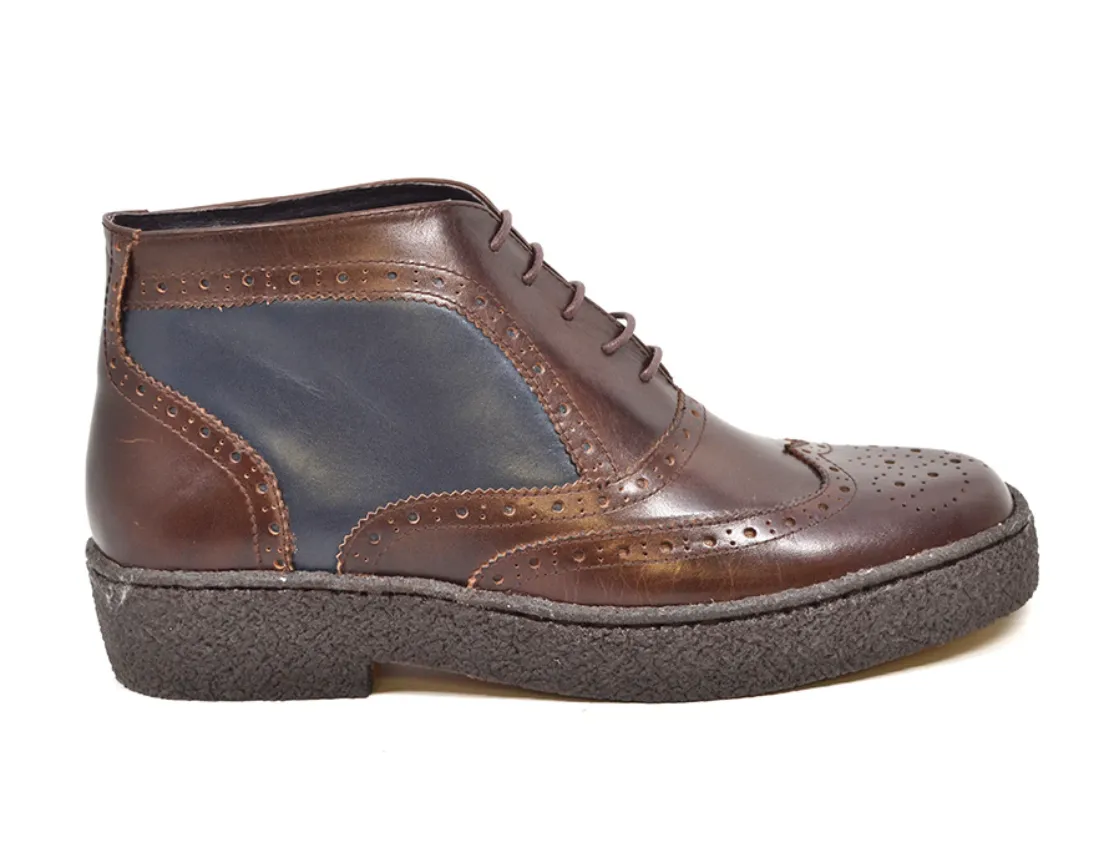 Wingtip Brown & Navy Leather