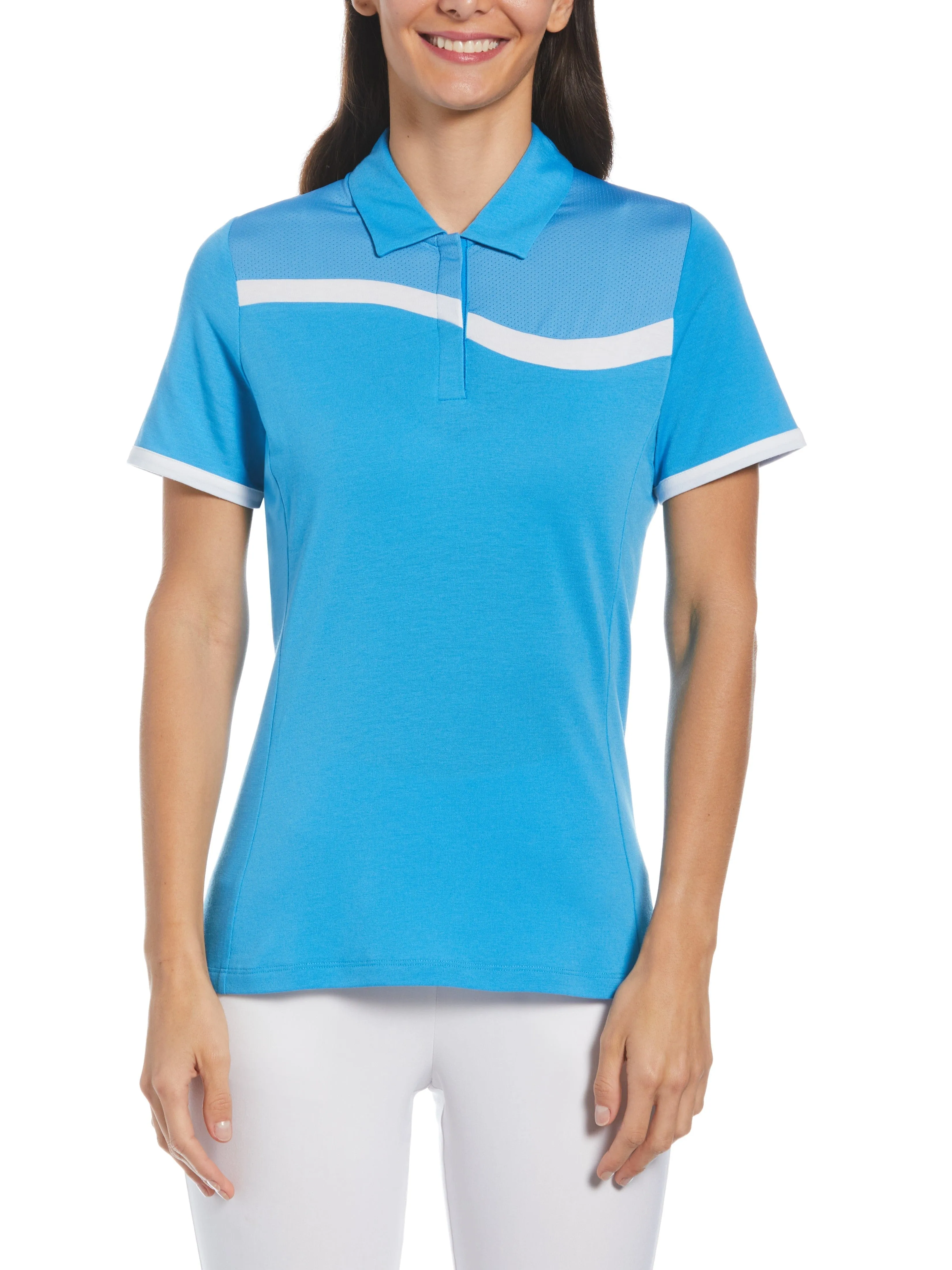 Women's Asymmetrical Color Block Golf Polo