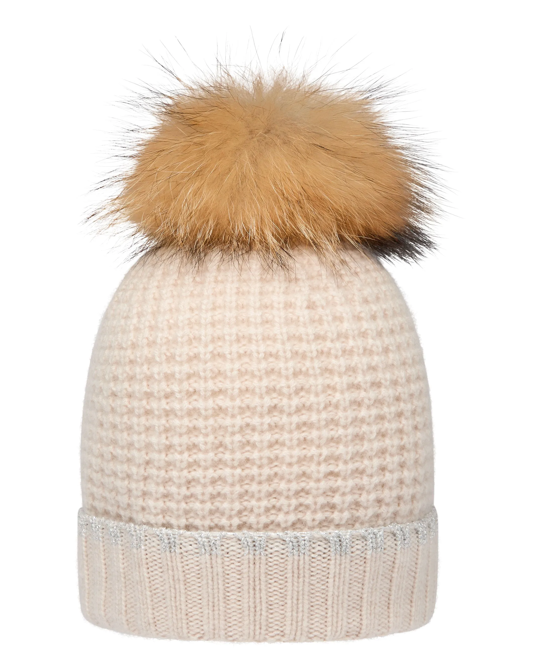 Women's Waffle Stitch Cashmere Hat Ecru White